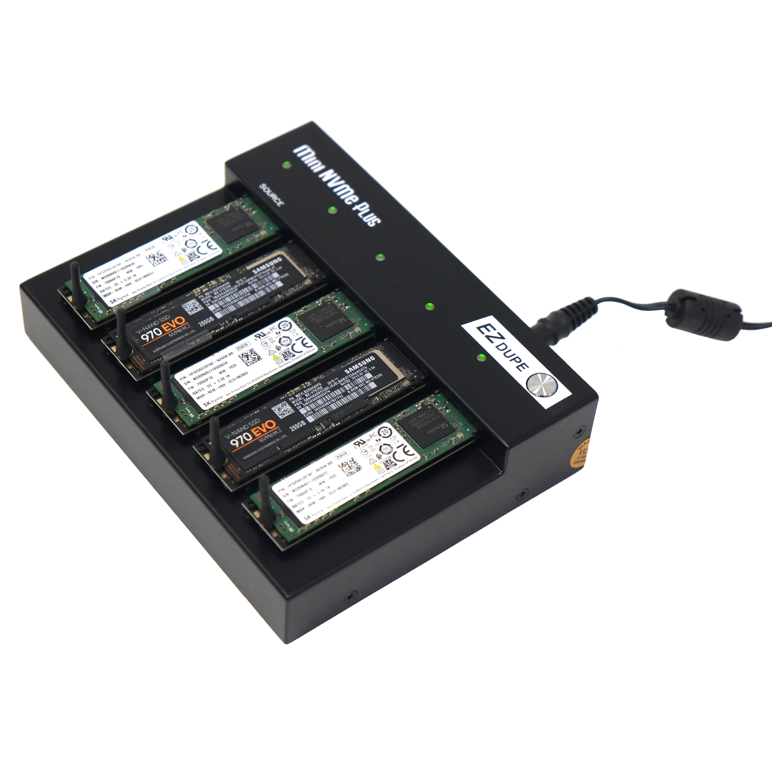 1 to 4 M.2 NVMe Compact AutoStart Duplicator - 45MB/sec Copier (DM-HE0-5M04B)