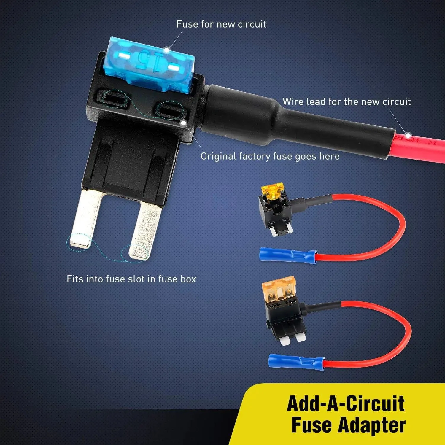 10Pcs Standard Mini Low Profile Add-A-Circuit Fuse Adapter