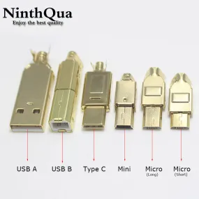 1/2/5Pcs Gold Plated Type C Usb A Usb B Mini Usb Micro Connector Jack Tail Socket Connector Port Soc
