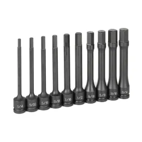 1/2" Drive 10 Pc. 6" Length Fractional Hex Driver Set GRE1360H