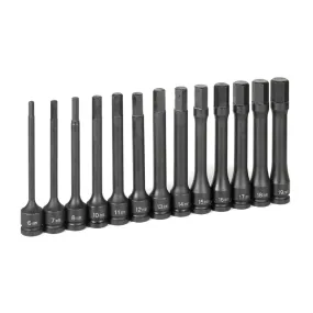 1/2" Drive 13 Pc. 6" Length Metric Hex Driver Set GRE1363MH