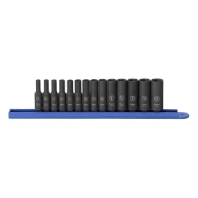 14 Piece 1/4" Drive 6 Point Metric Deep Impact Socket Set KDT84909