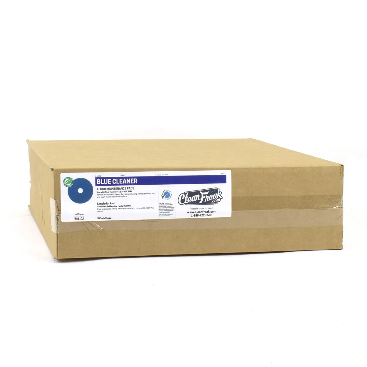 14" Blue Medium Duty Floor Scrubbing Pads - Case of 5