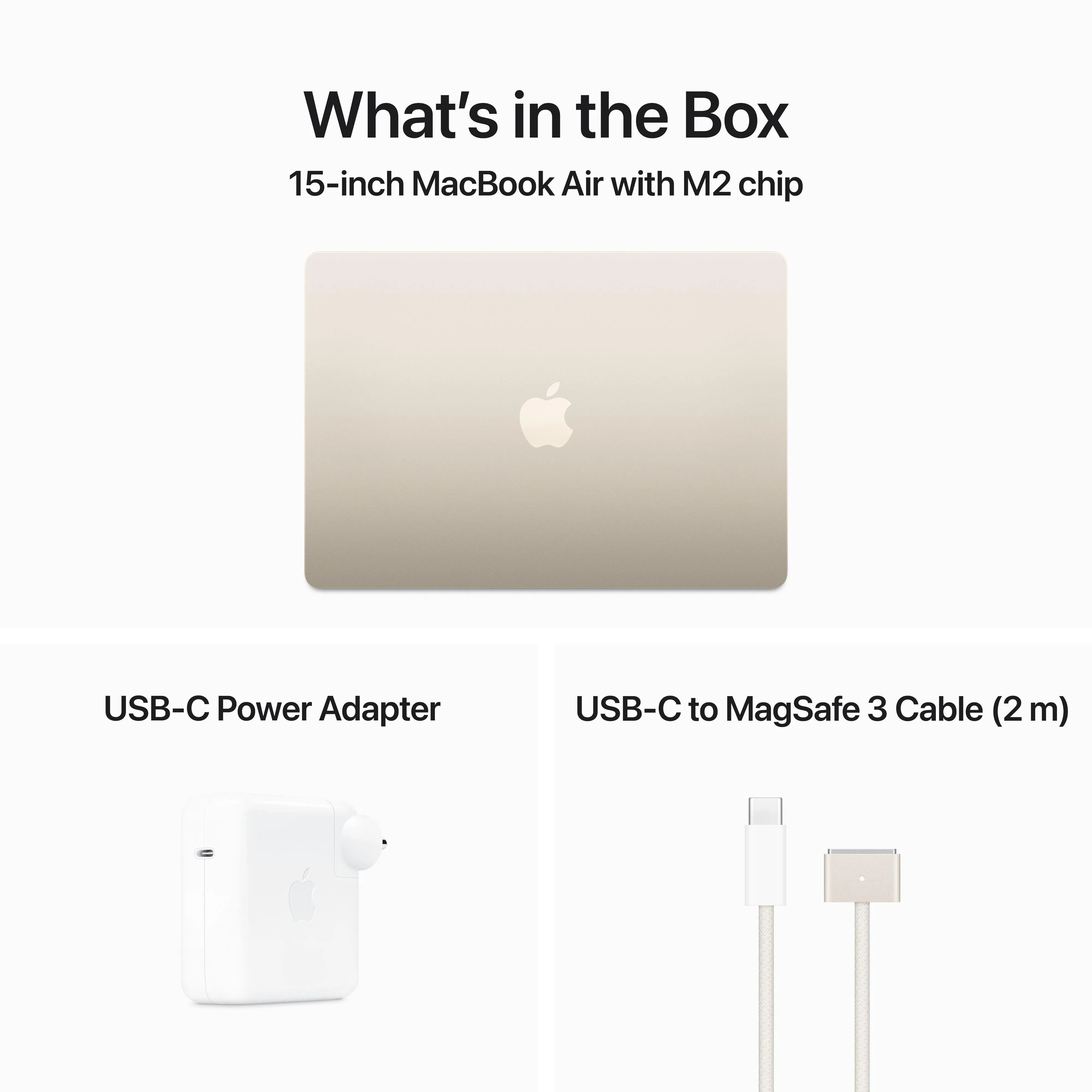 15-inch MacBook Air: Apple M2 chip with 8-core CPU and 10-core GPU, 256GB SSD - Starlight