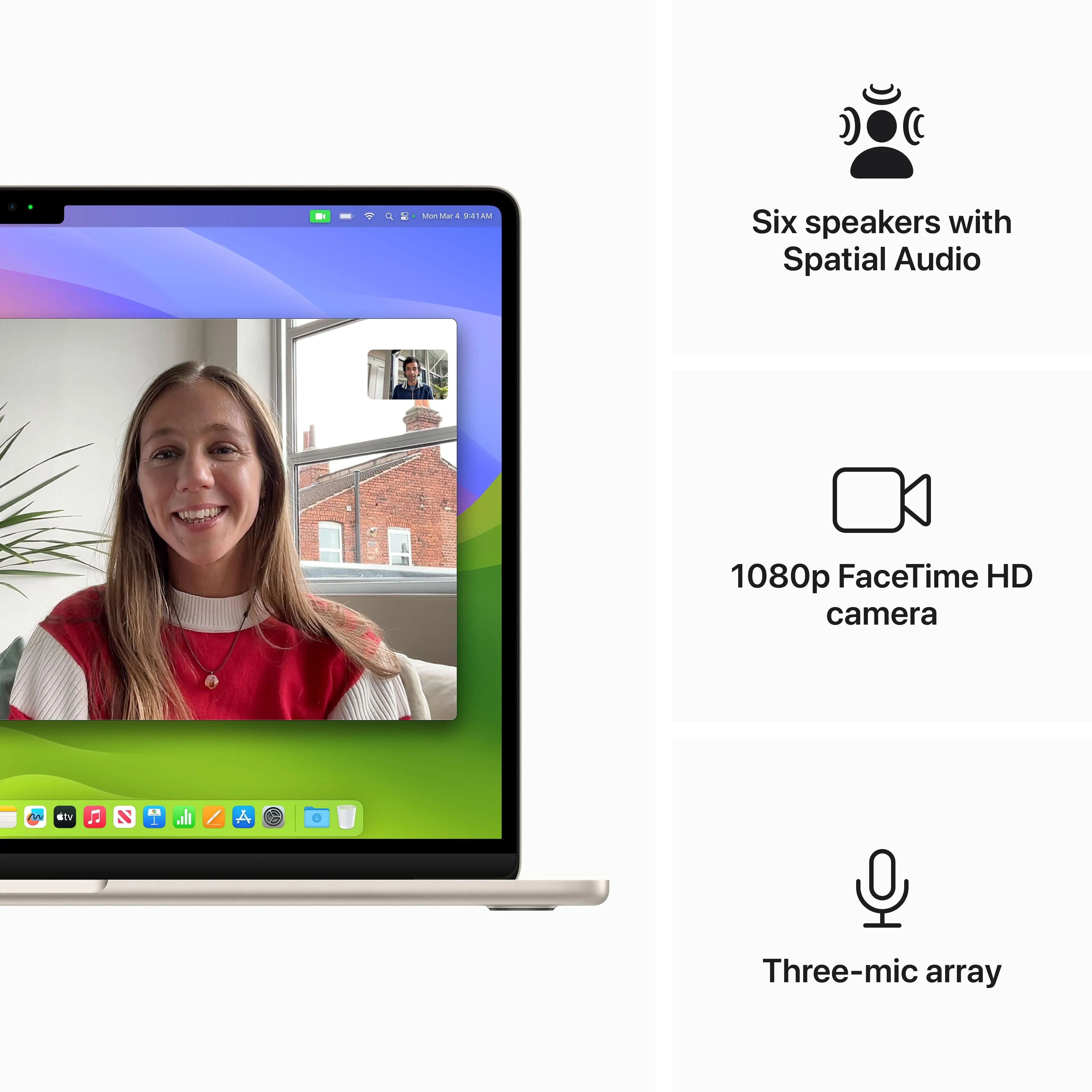 15-inch MacBook Air: Apple M3 chip with 8‑core CPU and 10‑core GPU, 256GB SSD - Starlight