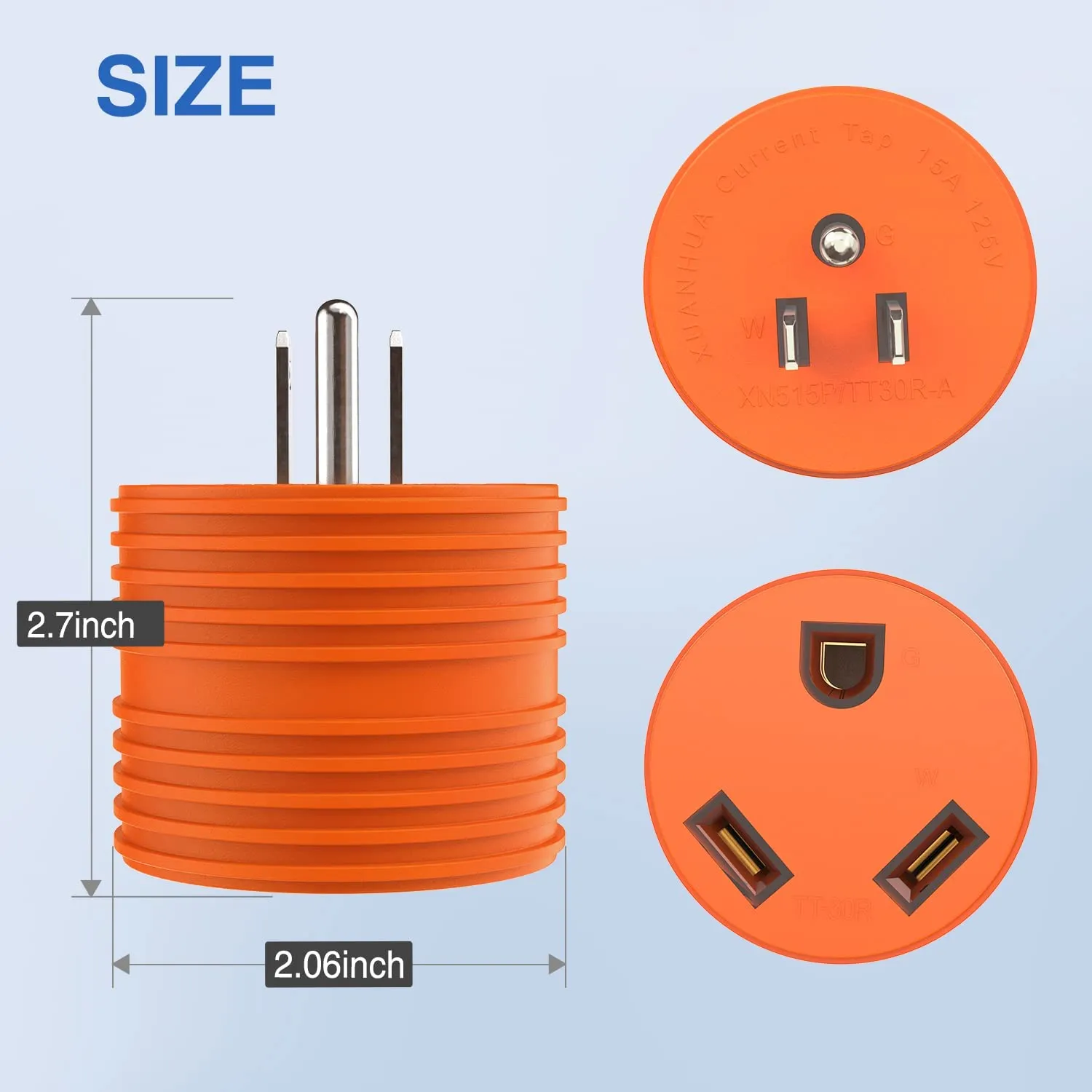 15Amp Male to 30Amp Female RV Power Adapter