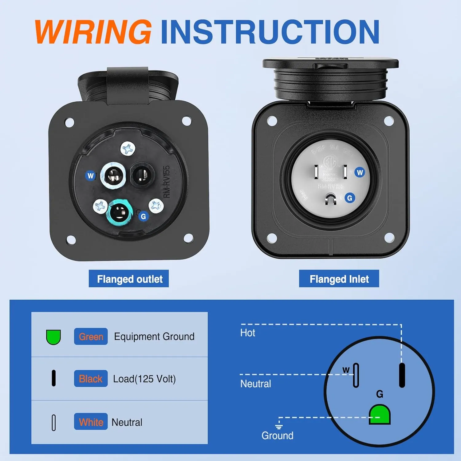 15AMP RV Power Inlet