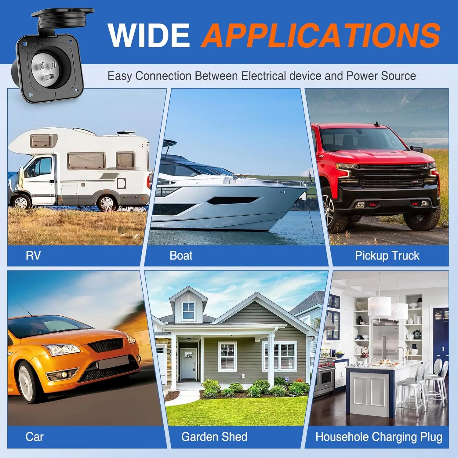 15AMP RV Power Inlet
