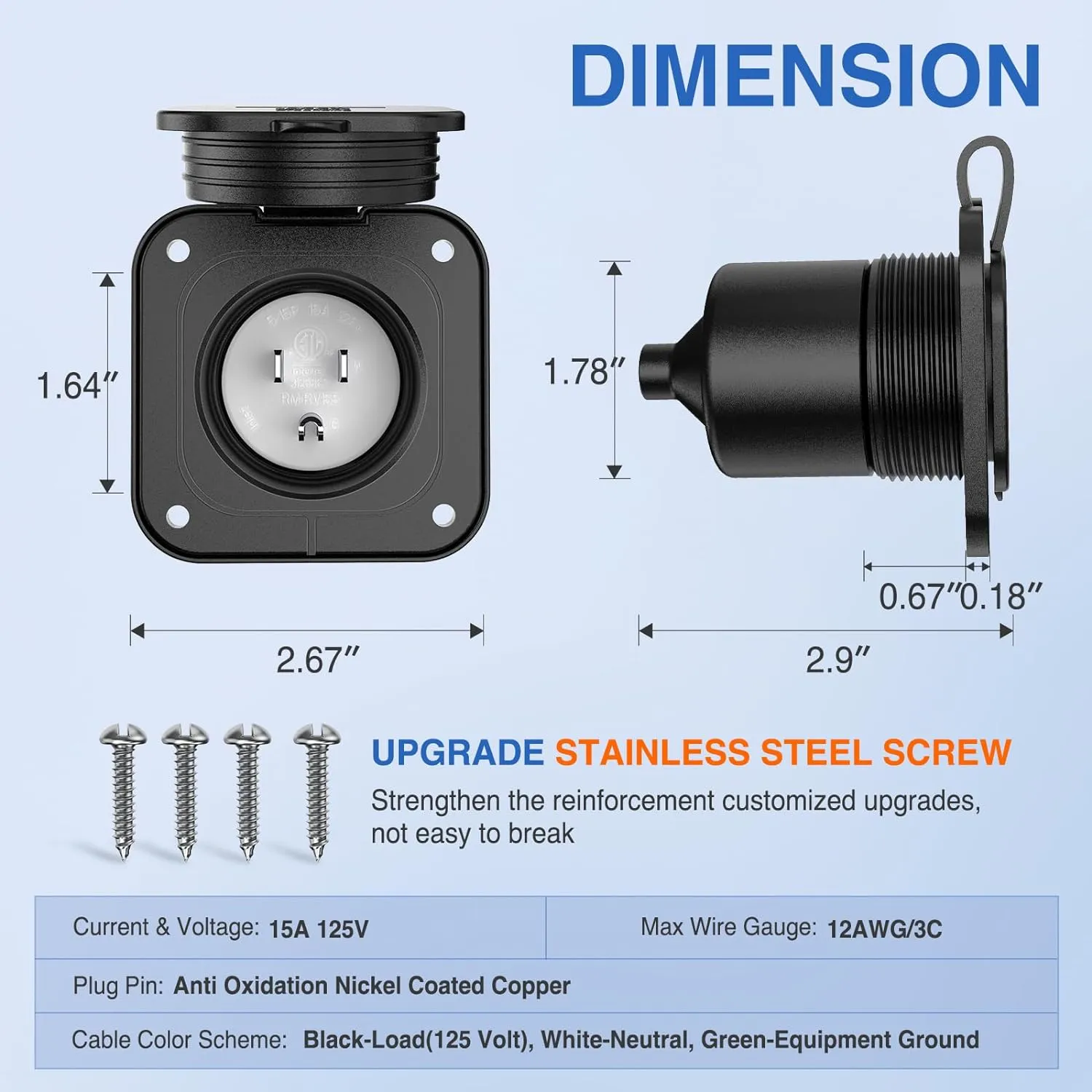 15AMP RV Power Inlet