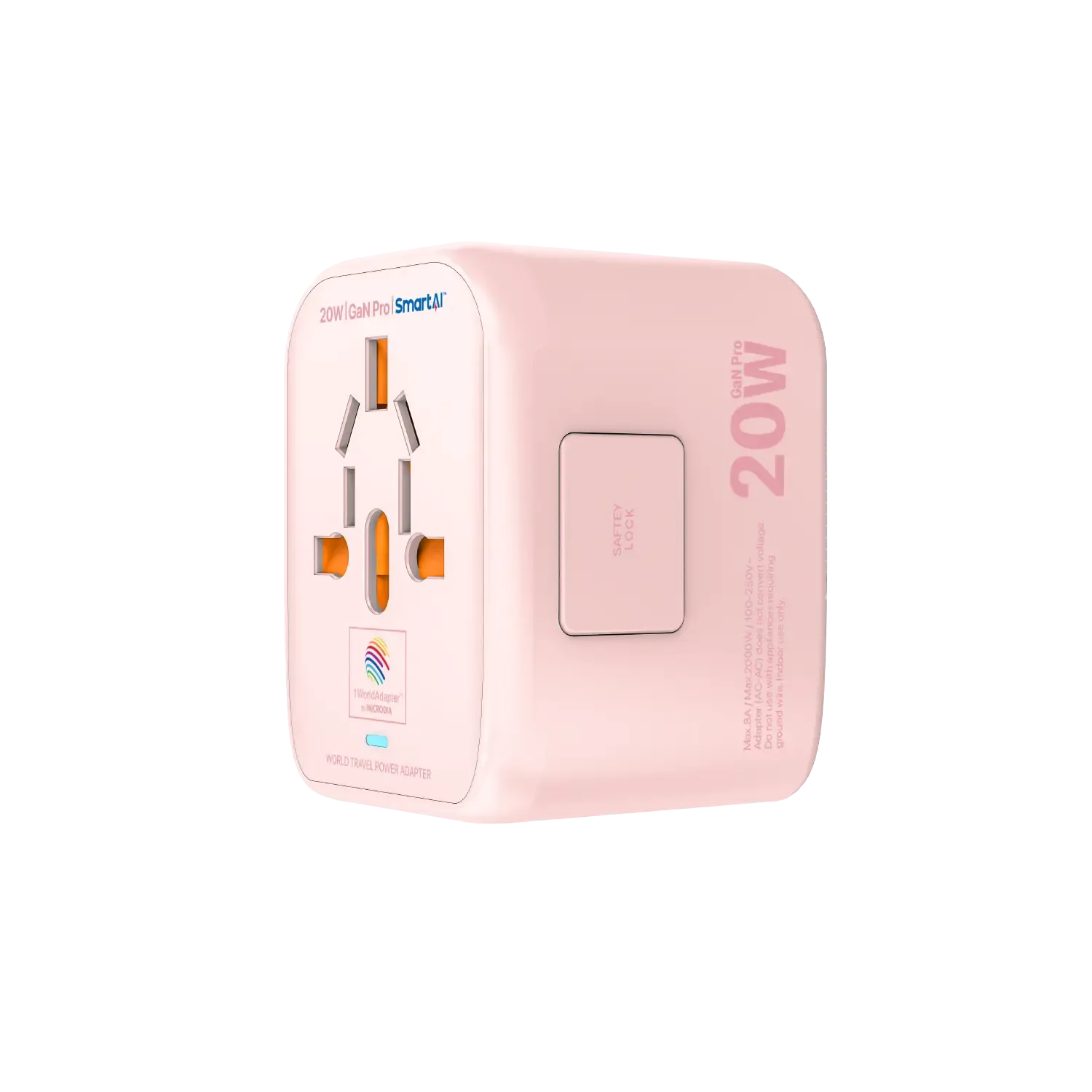 1WorldAdapter™ PD20W GaN Pro™ with 2 x USB-C PD3.2 & 2x USB-A QC4  PPS Fast Charging