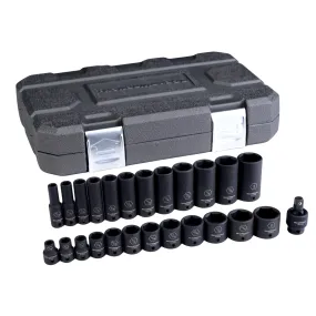 25 Piece 3/8" Drive 6 Point SAE Standard/Deep Impact Socket Set KDT84919N