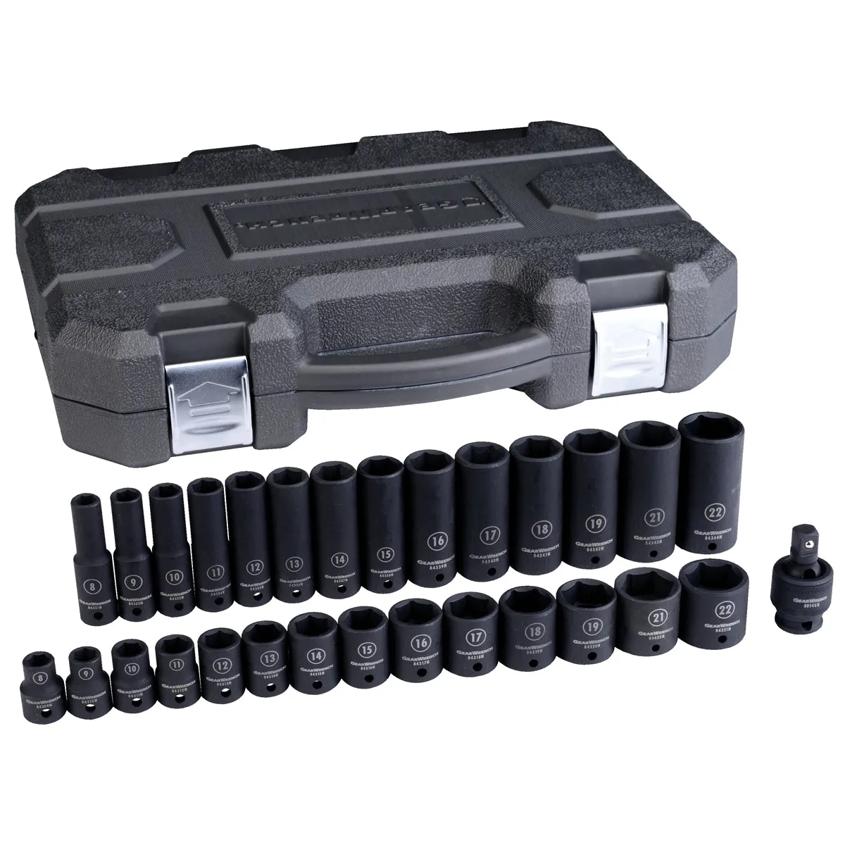 29 Piece 3/8" Drive 6 Point Metric Standard/Deep Impact Socket Set KDT84925N