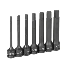 3/8" Dr. 7 Pc.  4" Length Fractional Hex Driver Set GRE1247H