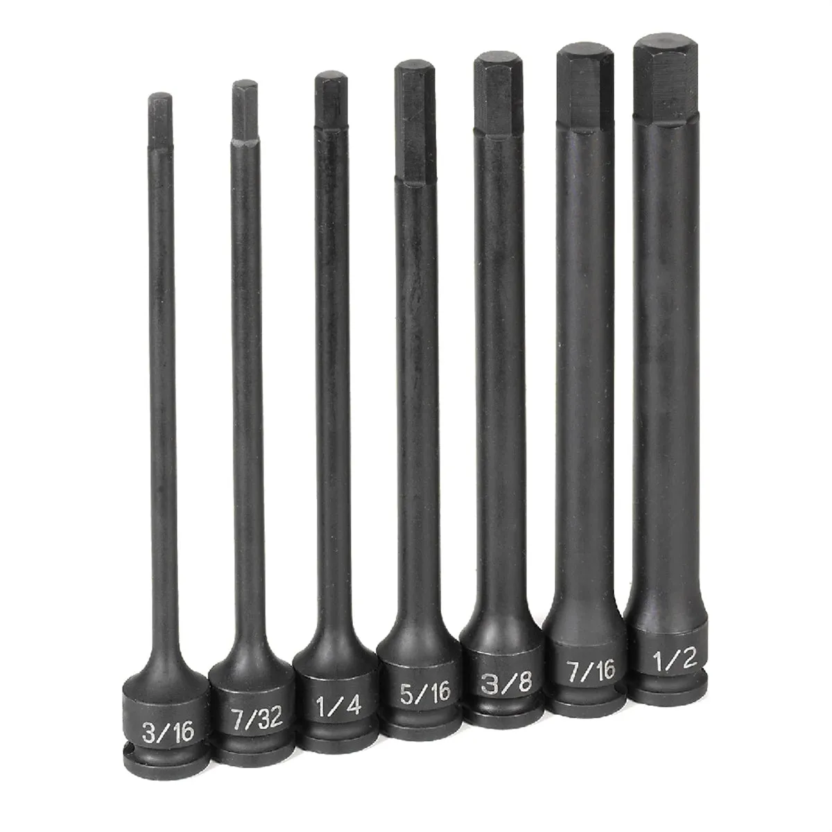 3/8" Dr. 7 Pc.  6" Length Fractional Hex Driver Set