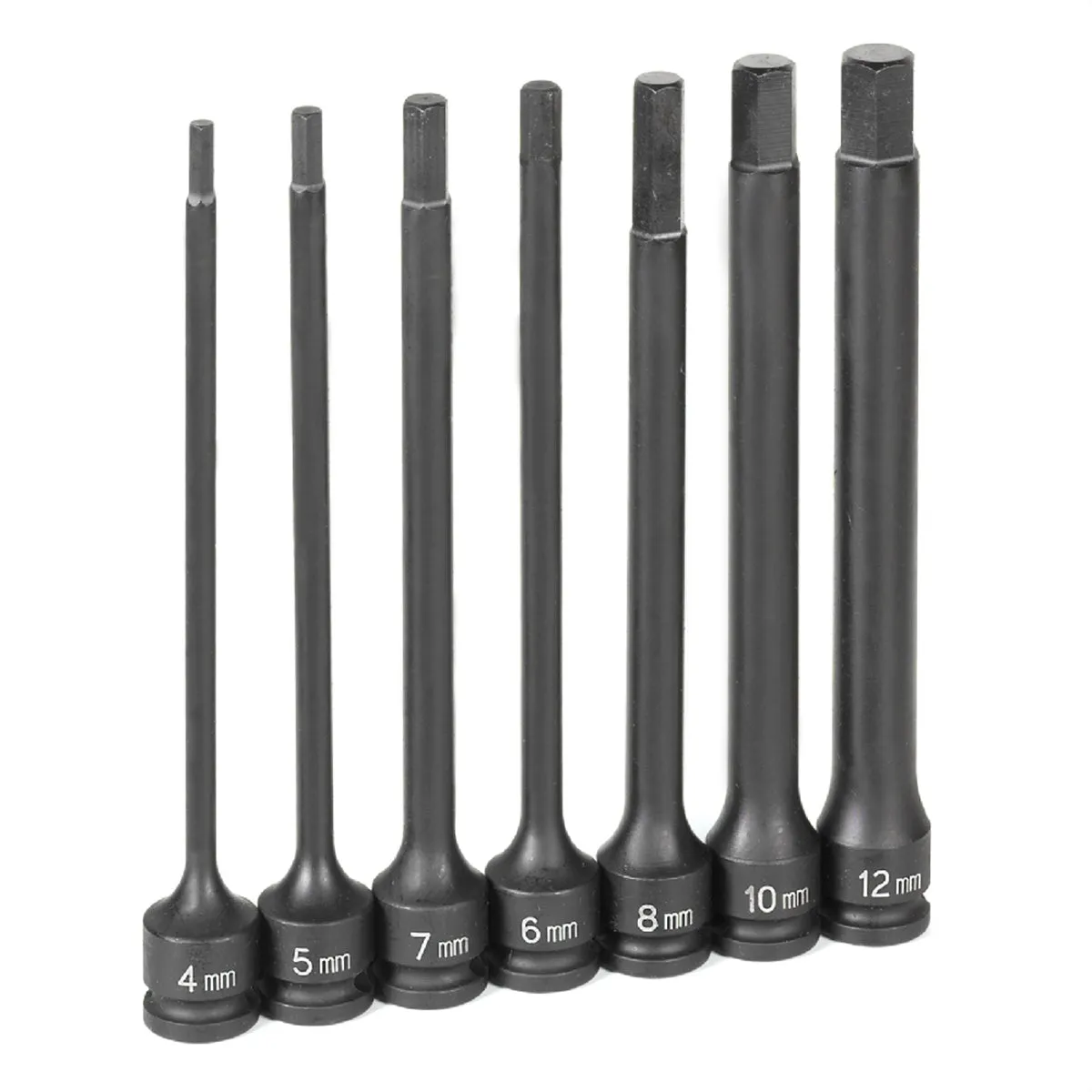 3/8" Dr. 7 Pc.  6" Length  Metric Hex Driver Set GRE1267MH
