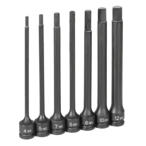 3/8" Dr. 7 Pc.  6" Length  Metric Hex Driver Set GRE1267MH