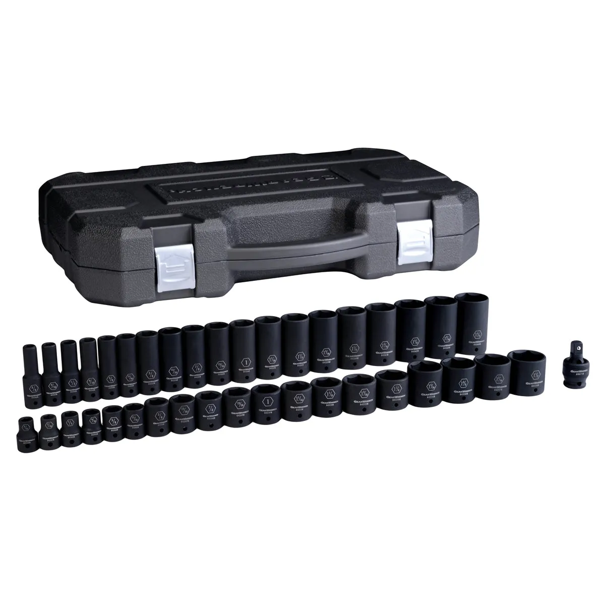 39 Piece 1/2" Drive 6 Point SAE Standard/Deep Impact Socket Set