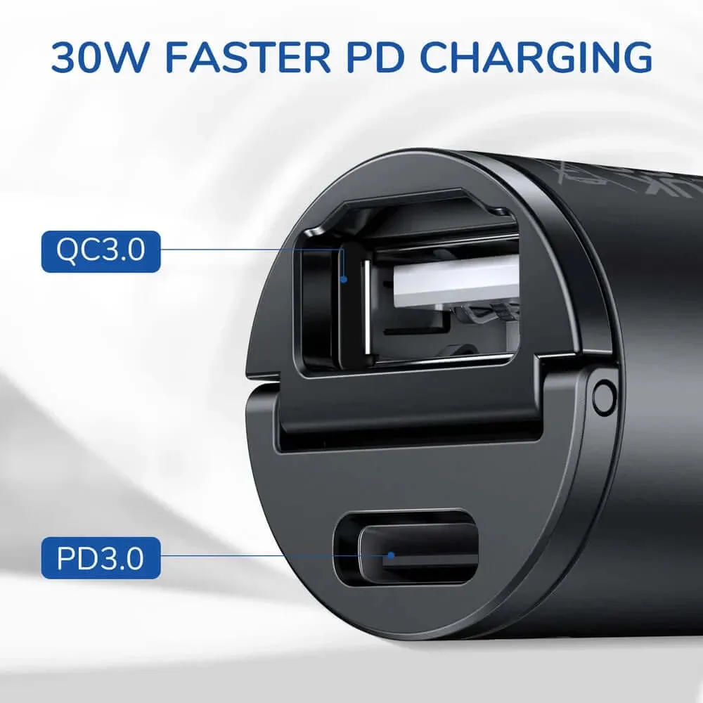 60W USB Car Charger Adapter [PD 30W & QC 30W] Fast Charging