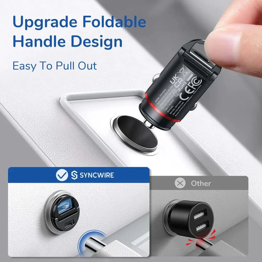 60W USB Car Charger Adapter [PD 30W & QC 30W] Fast Charging