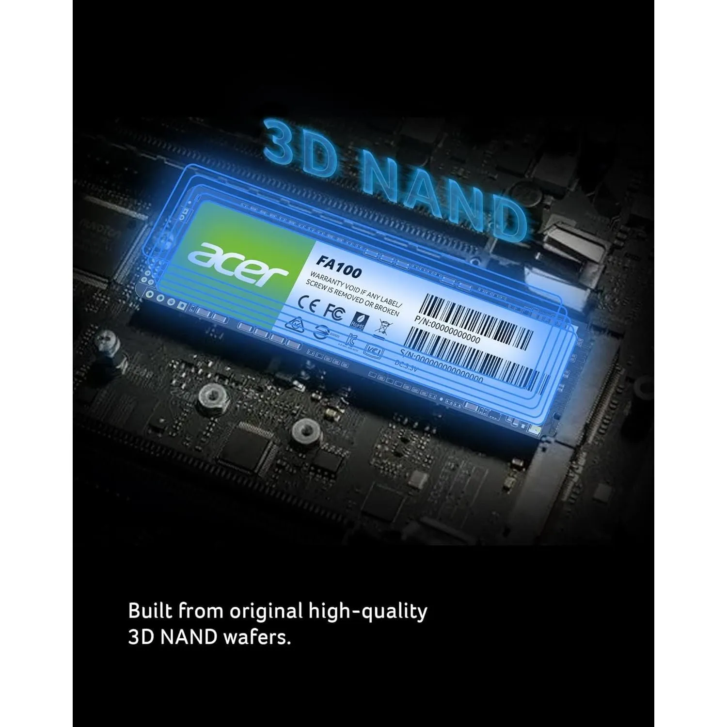 Acer FA100 NVMe SSD 1TB, M.2 2280 PCIe 3.0, Read Speed Up to 3500 MB/s, Internal PC Solid State Drive with SLC Cache for Laptop and Desktop Upgrade - BL.9BWWA.120