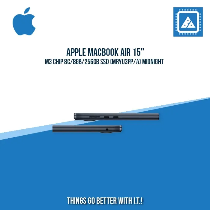 APPLE MACBOOK AIR 15" M3 CHIP 8C/8GB/256GB SSD (MRYU3PP/A) | BEST FOR CORPORATES AND FREELANCER LAPTOP