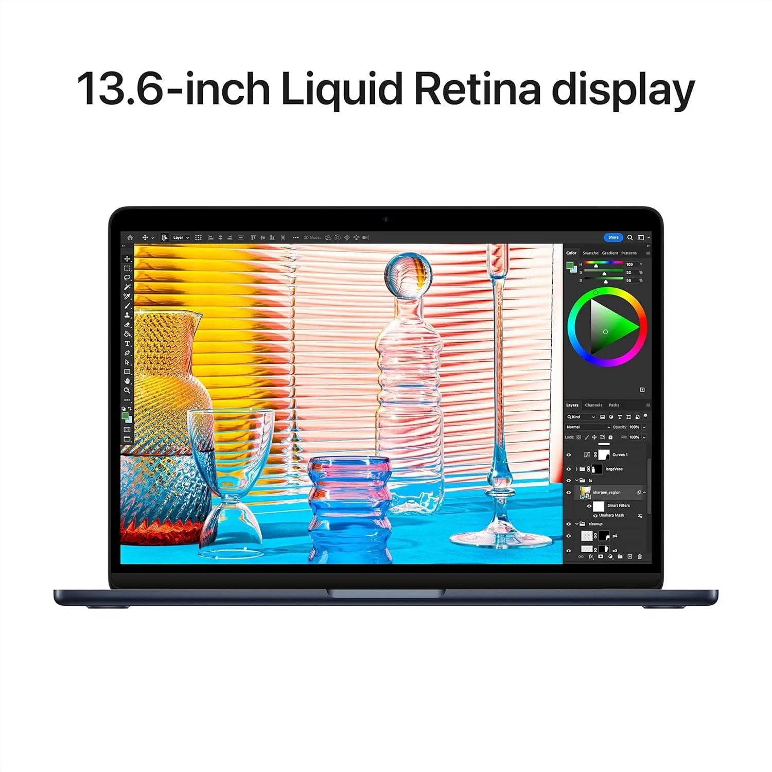 Apple MacBook Air (2022) laptop with M2 chip: 13.6-inch Liquid Retina display, 8GB RAM, 256GB SSD, Midnight