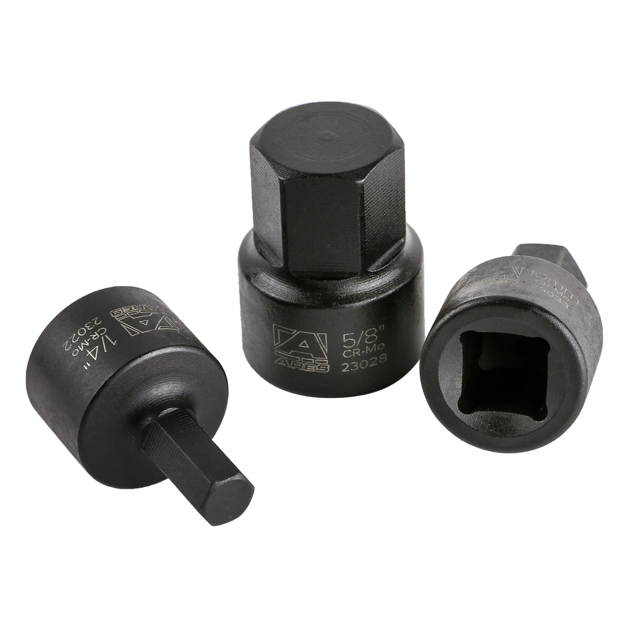 ARES 23021 - 16-Piece Stubby Impact SAE and Metric Hex Bit Socket Set