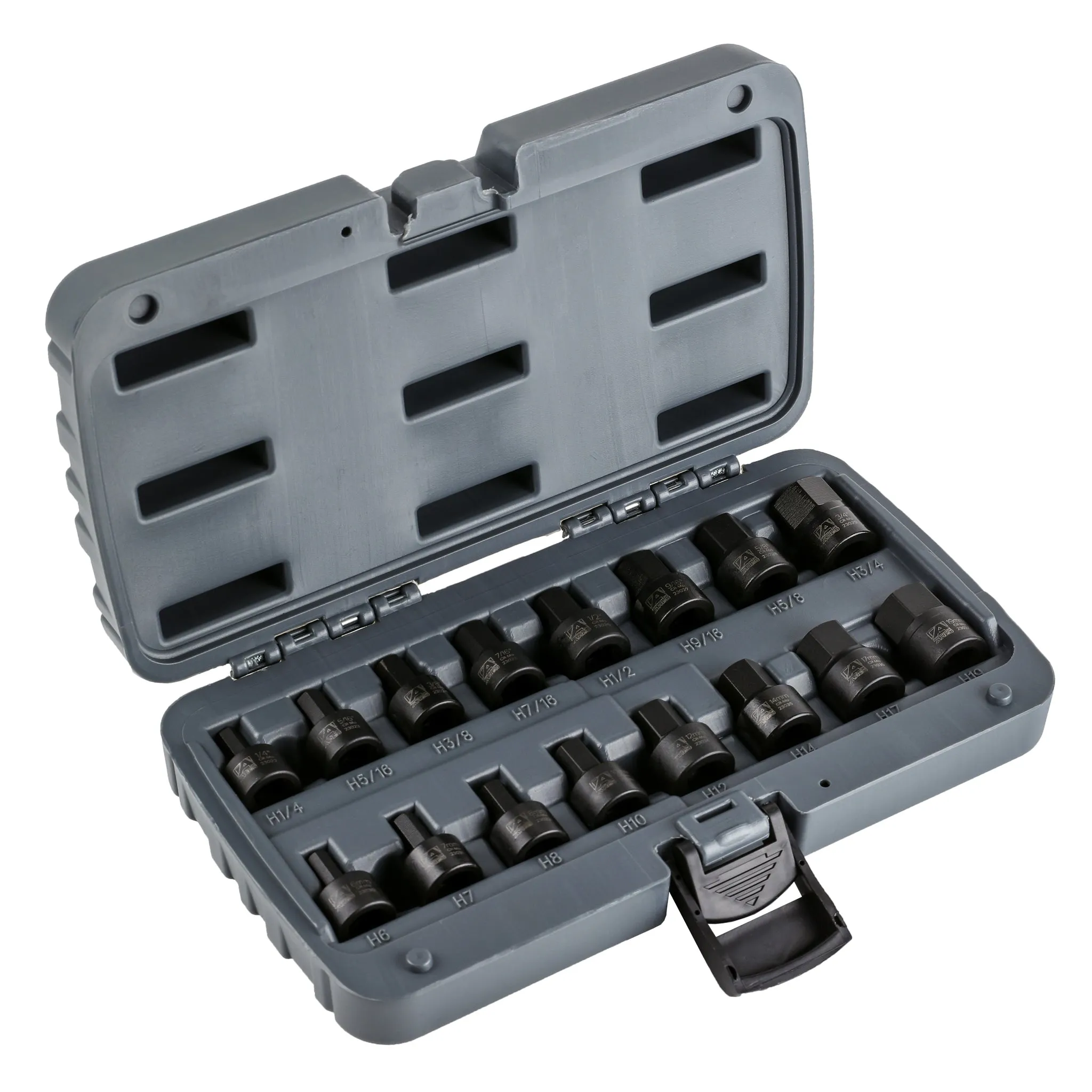 ARES 23021 - 16-Piece Stubby Impact SAE and Metric Hex Bit Socket Set