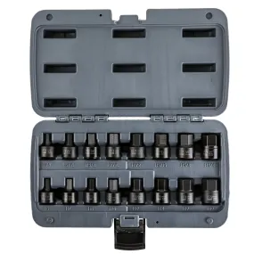 ARES 23021 - 16-Piece Stubby Impact SAE and Metric Hex Bit Socket Set