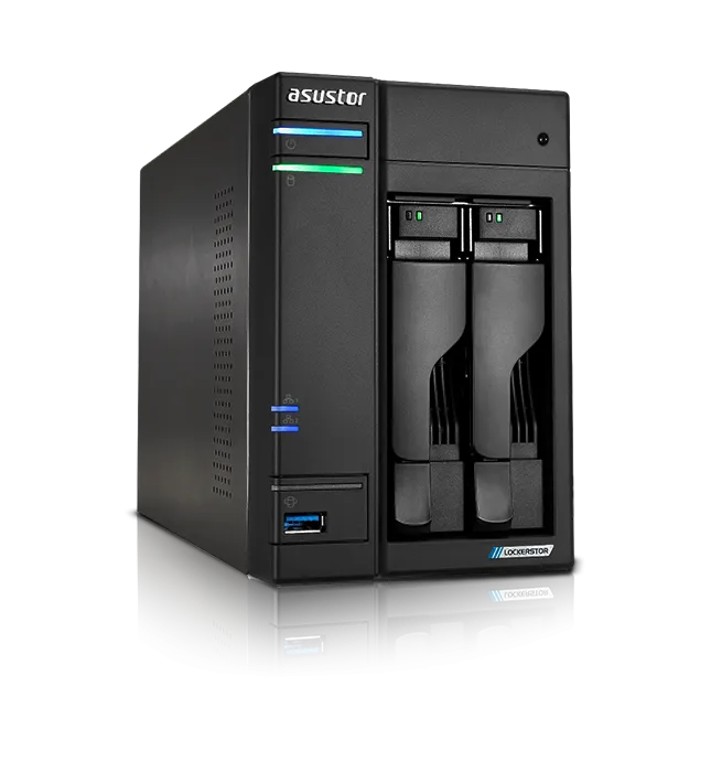 ASUSTOR Lockerstor Gen 2 AS6702T 2-Bay NAS - Intel Celeron N5105  2.9GHz (Quad-Core), 4GB DDR4