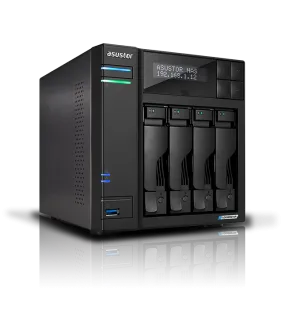 ASUSTOR Lockerstor Gen 2 AS6704T ( LCD Panel ) 4-Bay NAS - Intel Celeron N5105  2.9GHz (Quad-Core), 4GB DDR4