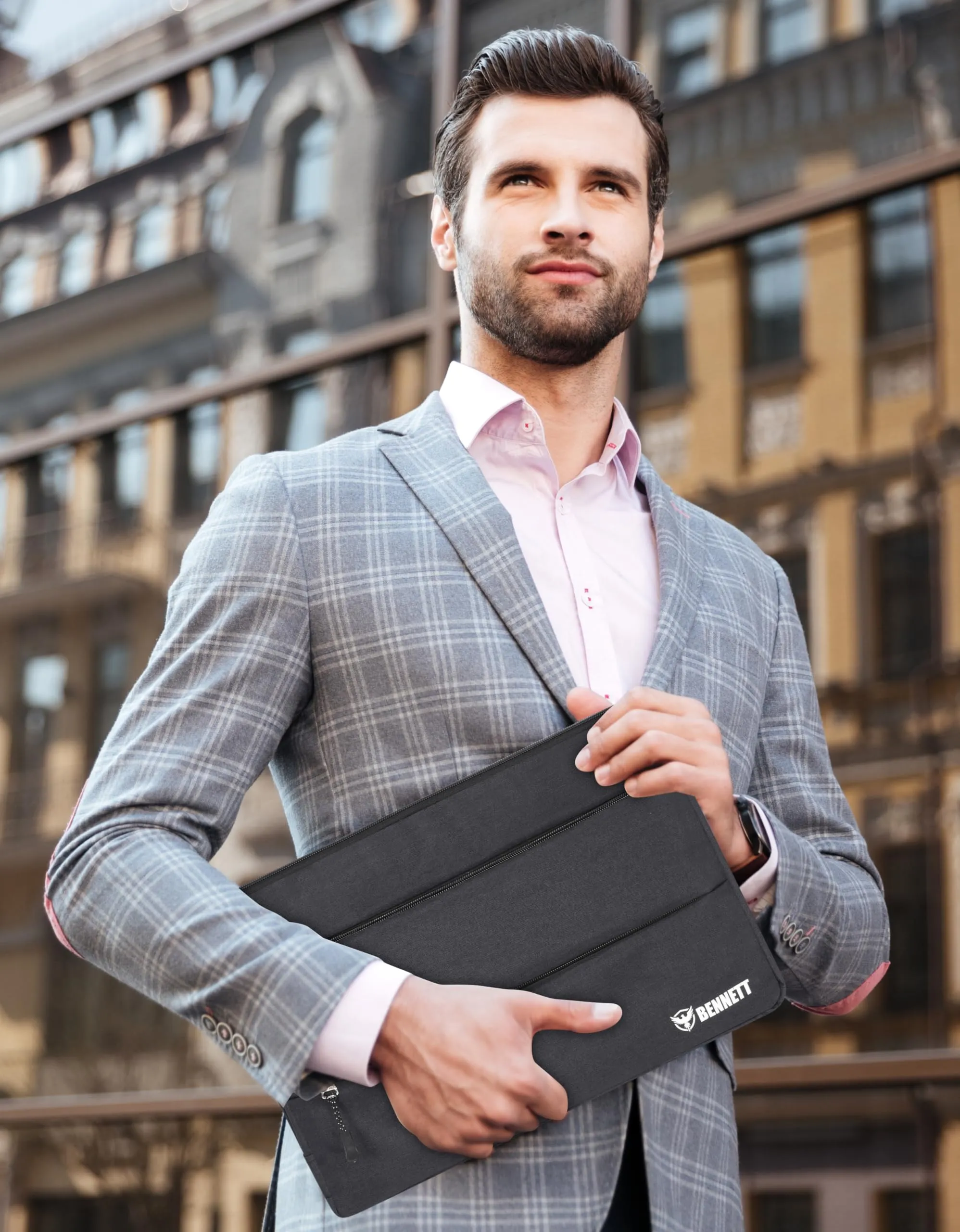 Bennett Nylon Drax Laptop Bag Sleeve Case Cover Pouch for 14.1 and 15.6 inches Laptops, Tablets (Black, Drax Sleeve)