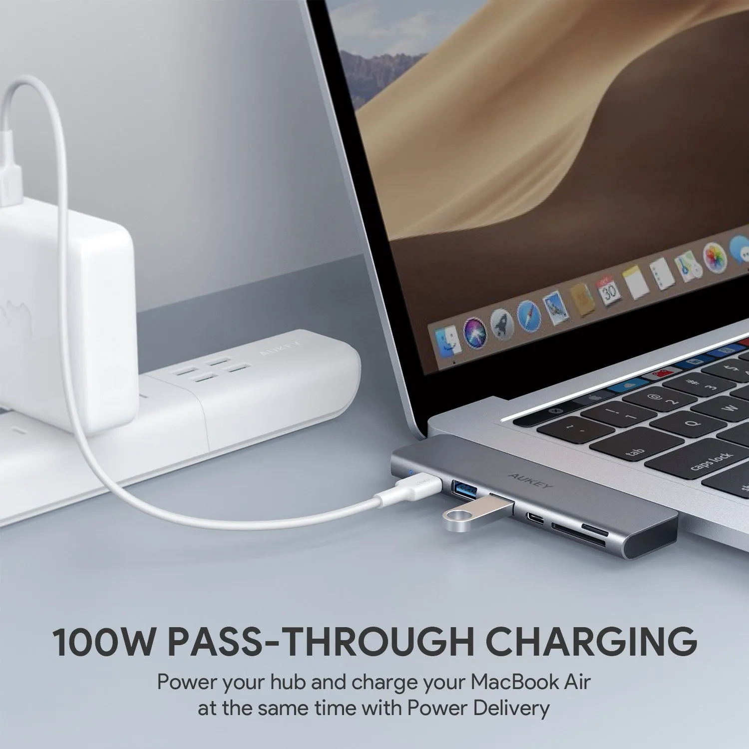 CB-C76 Type C to USB 3.0 7-in-1 Thunderbolt 3 Hub, Aluminium Grey