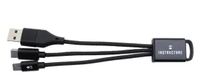 CONNECT PLUS 3-IN-1 CHARGING CABLE WITH TYPE-C INPUT - Black