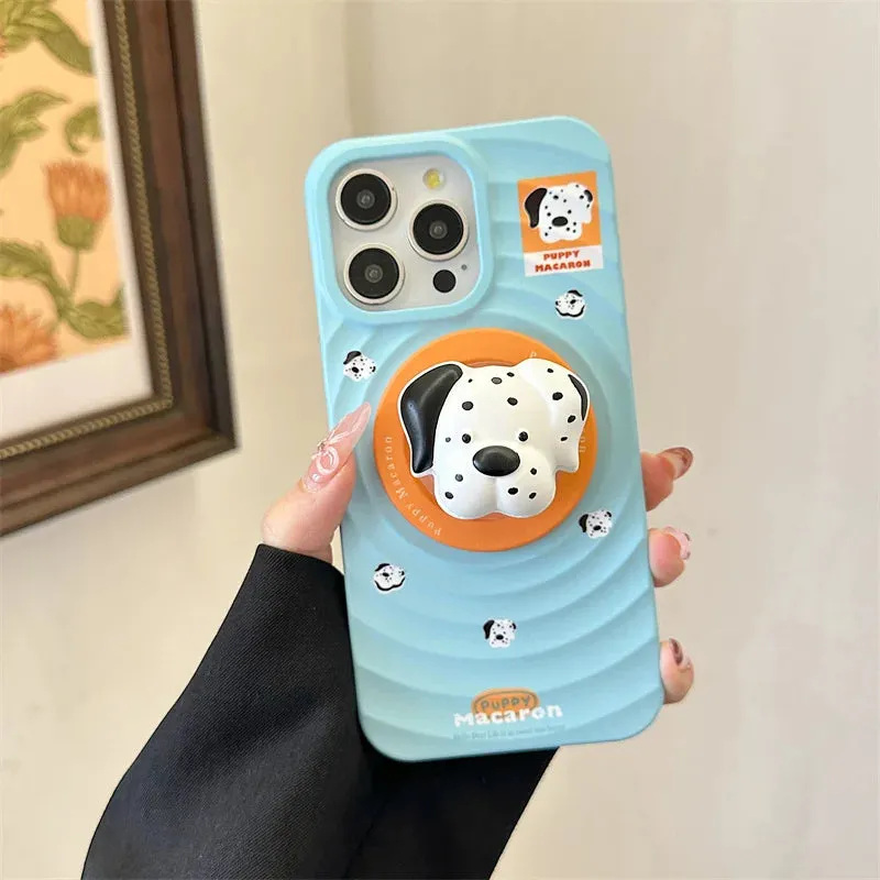 Cute Cat Dog Magnetic Stand Holder MagSafe Phone Case Cover for iPhone