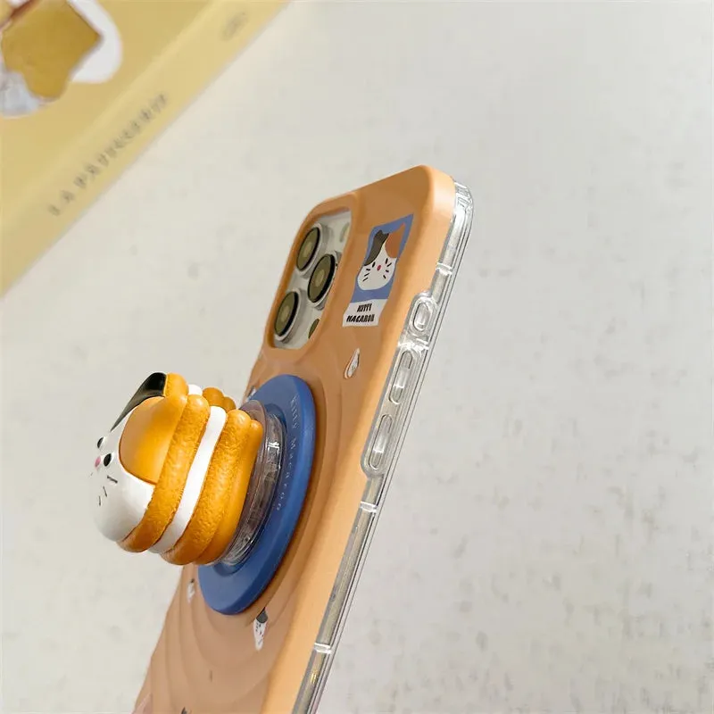 Cute Cat Dog Magnetic Stand Holder MagSafe Phone Case Cover for iPhone