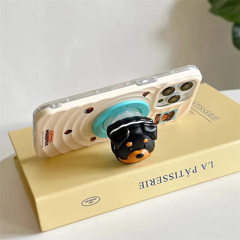 Cute Cat Dog Magnetic Stand Holder MagSafe Phone Case Cover for iPhone