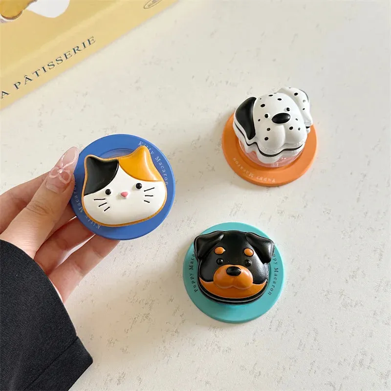 Cute Cat Dog Magnetic Stand Holder MagSafe Phone Case Cover for iPhone