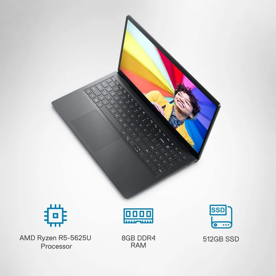 DELL INSPIRON 15-3525 [R5-5625U RYZEN/8GB/512GB SSD/WIN11 HOME MSO/15.6 INCH/INTEGRATED GRAPHICS/1 YEAR(S)/BLACK]