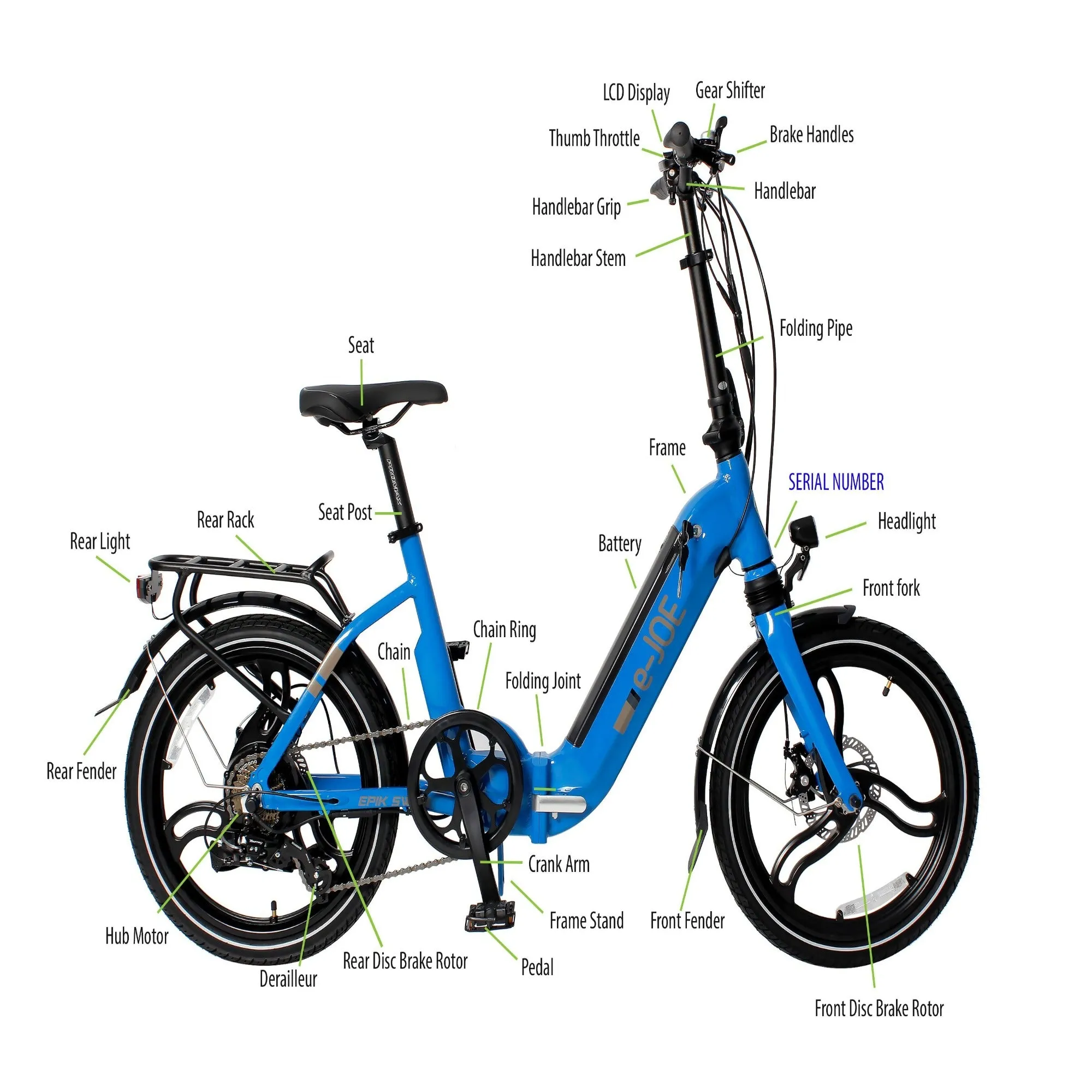 E-Joe XV 500W EPIK Swan Folding Electric Bike