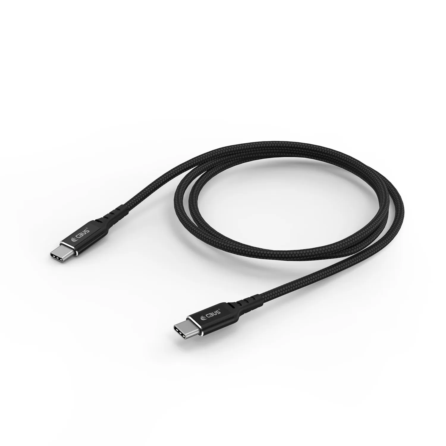Fast Charger with 10ft Braided USB-C to USB-C Cable (Black)