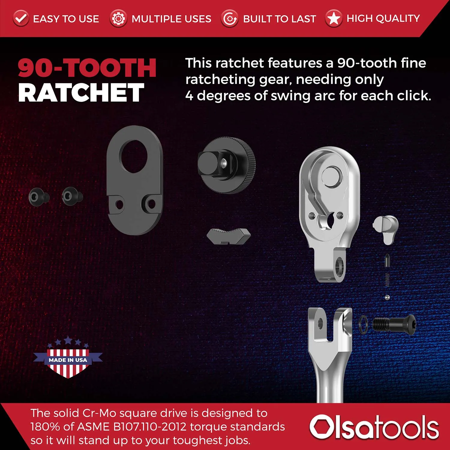 Flex Head Ratchet -  90 Tooth