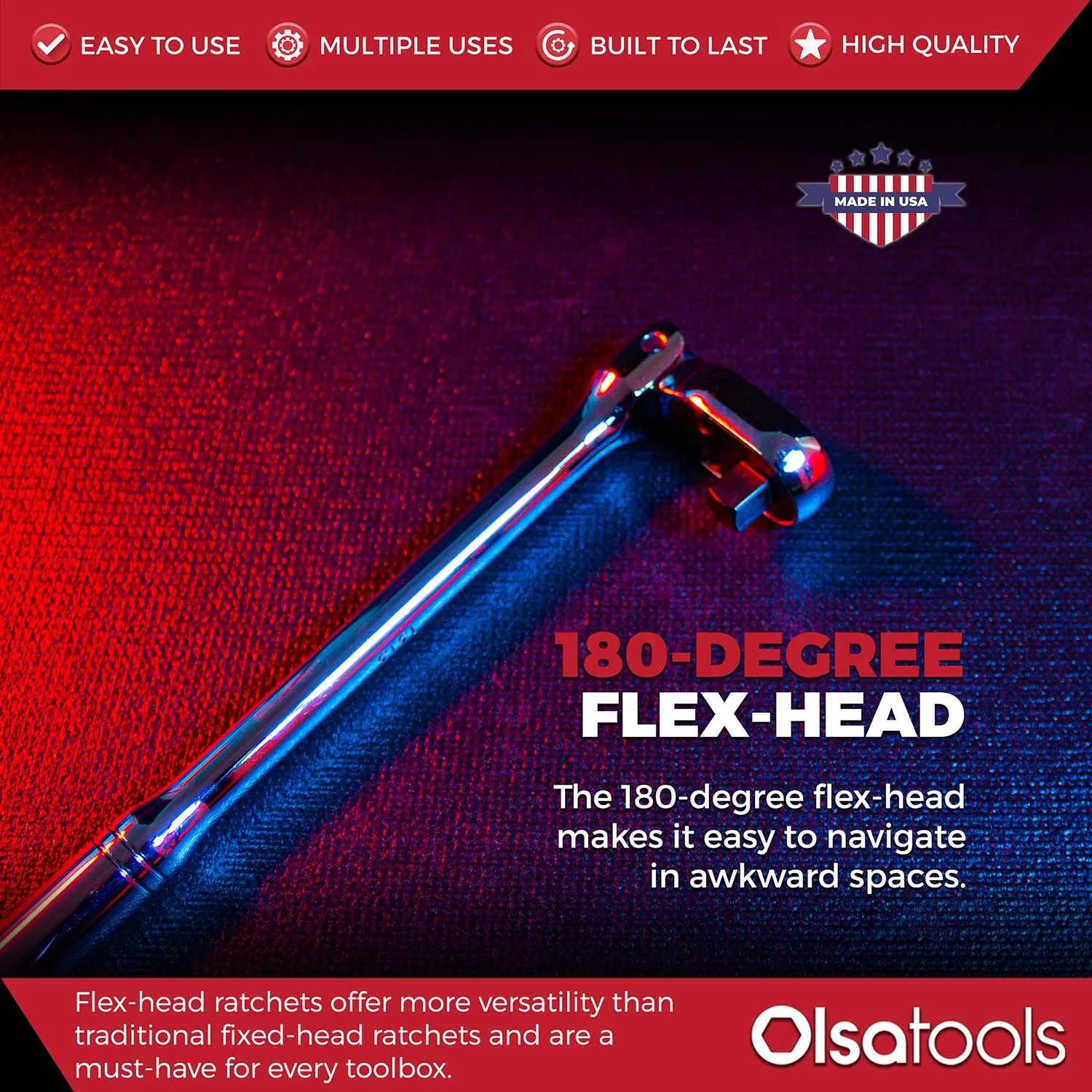 Flex Head Ratchet -  90 Tooth