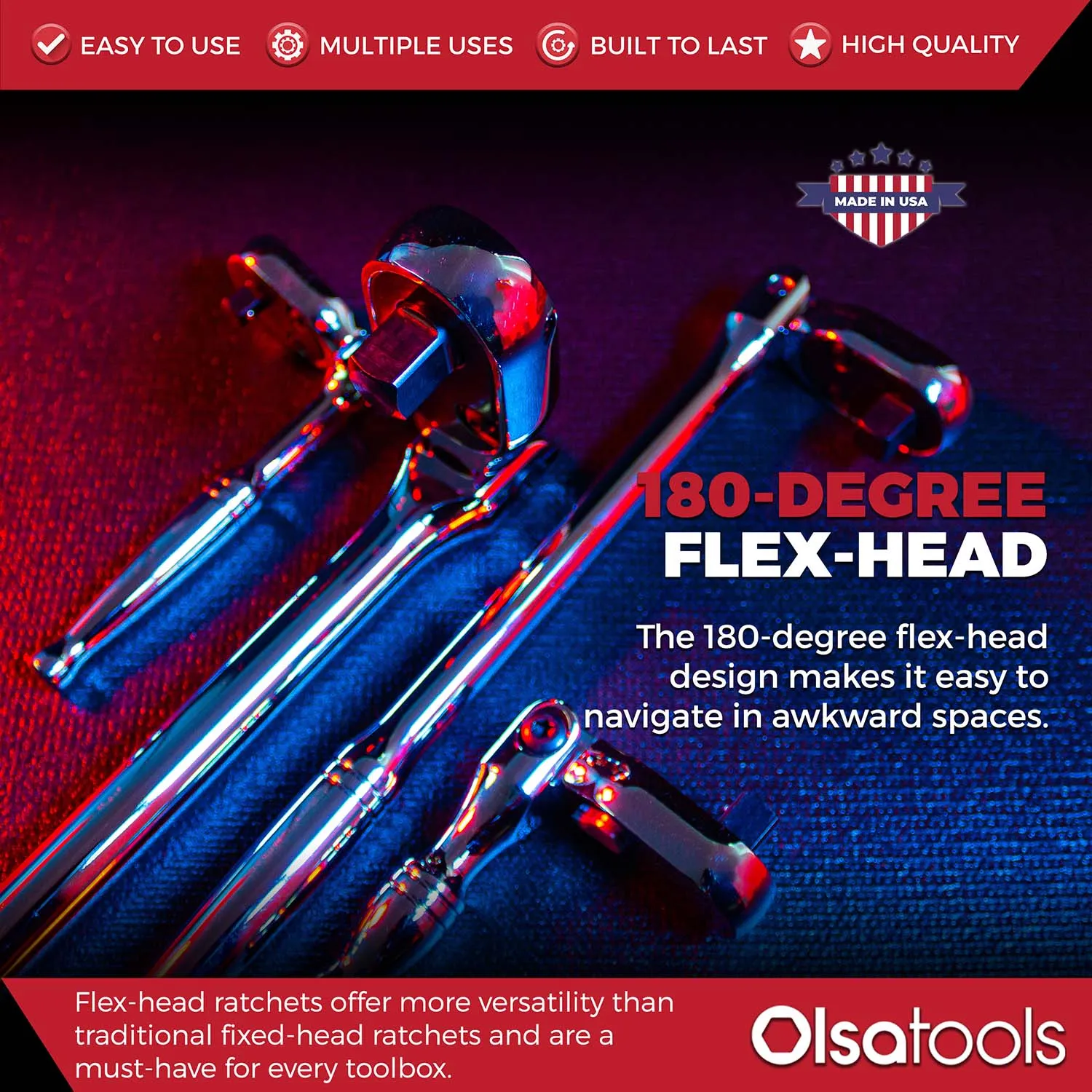 Flex Head Ratchet -  90 Tooth