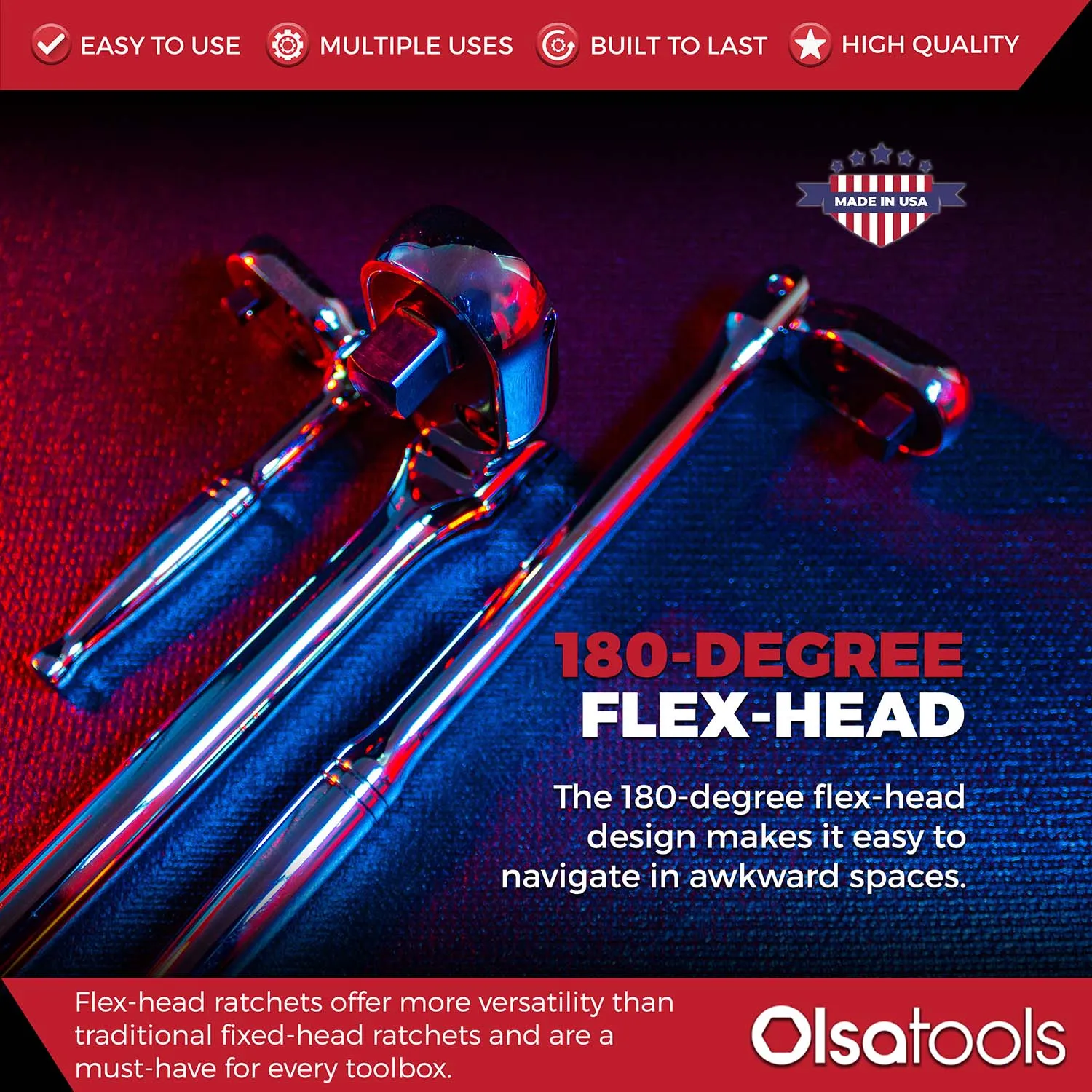 Flex Head Ratchet -  90 Tooth