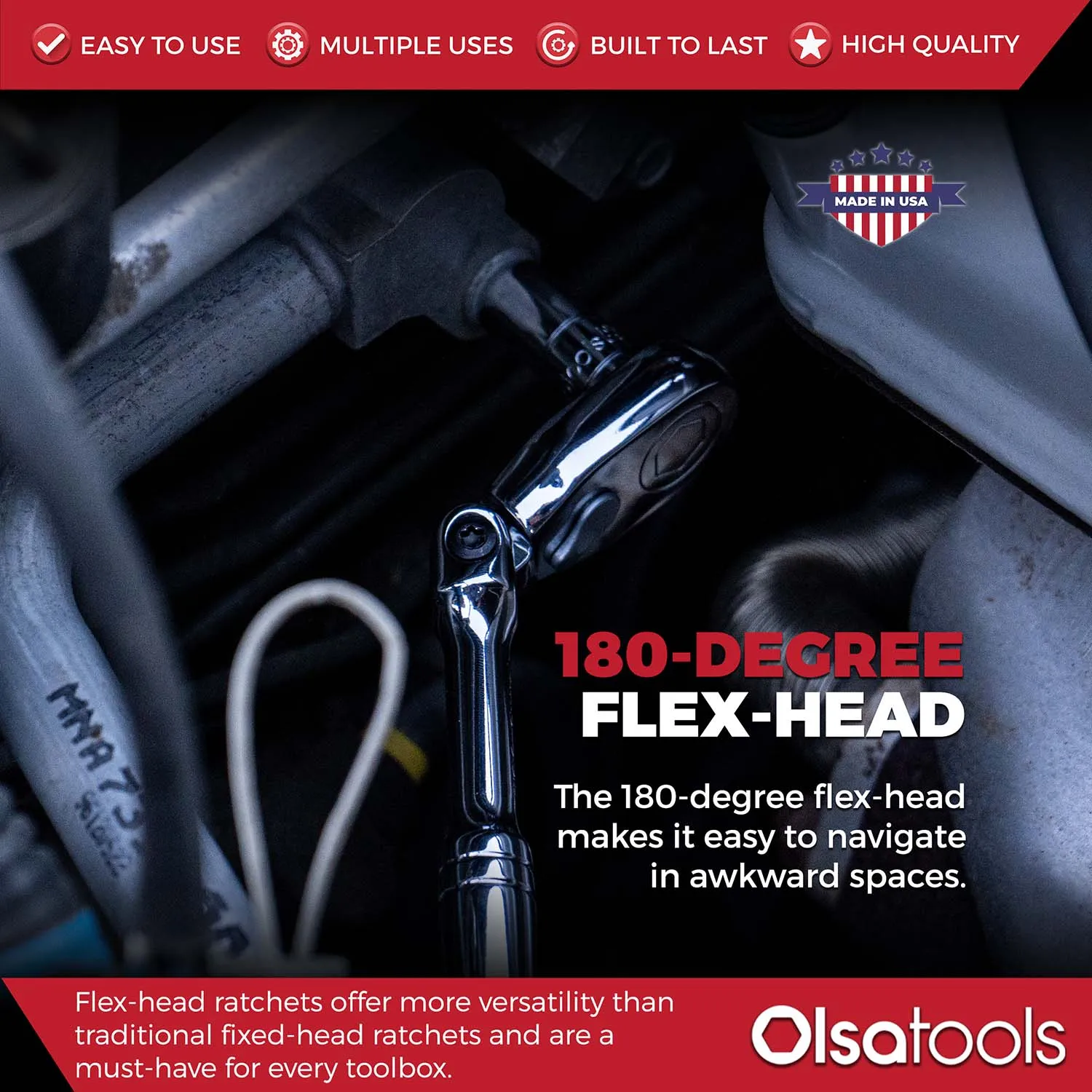 Flex Head Ratchet -  90 Tooth