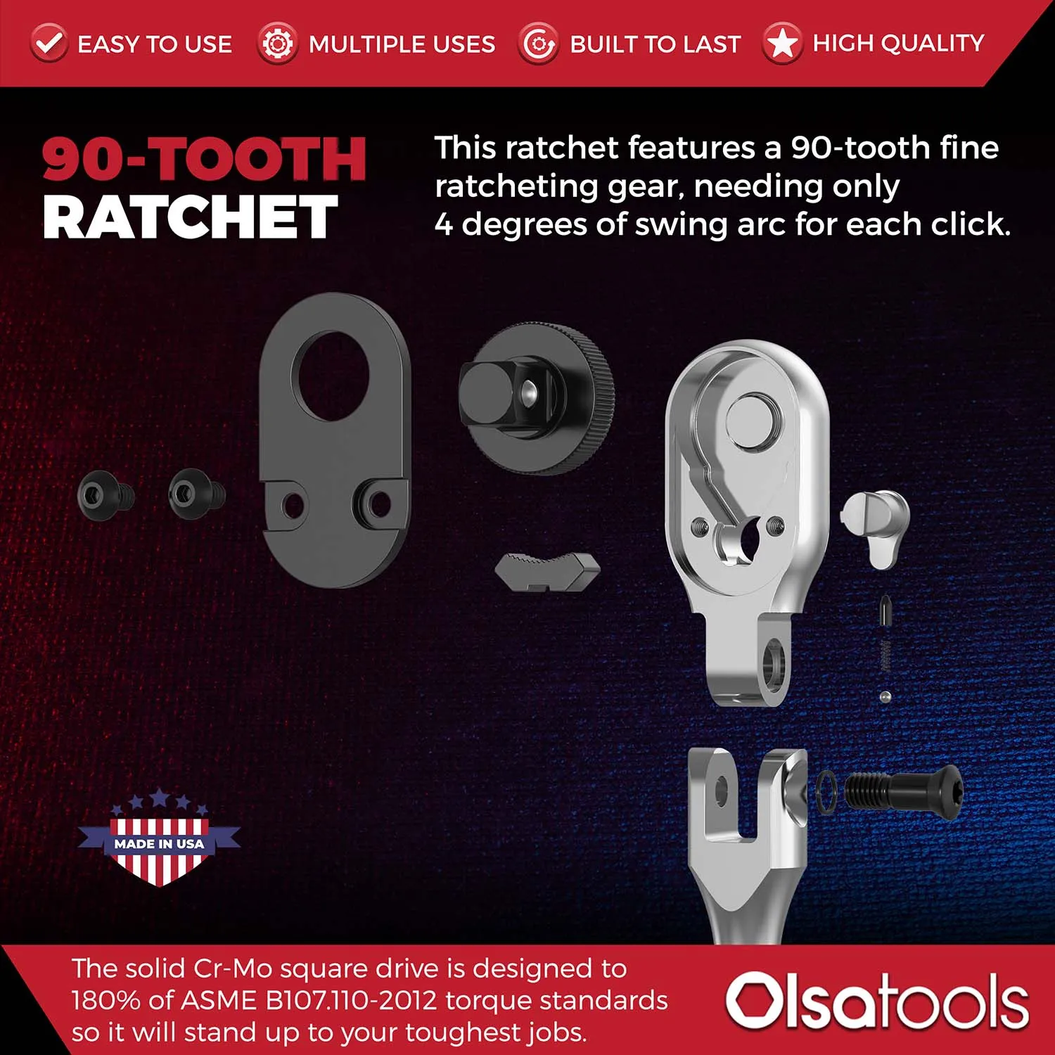Flex Head Ratchet -  90 Tooth