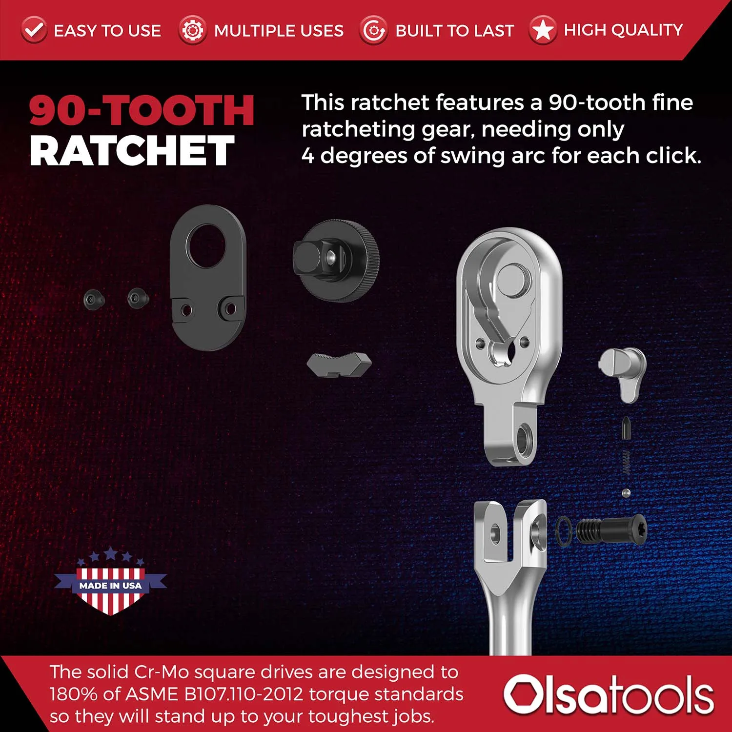 Flex Head Ratchet -  90 Tooth