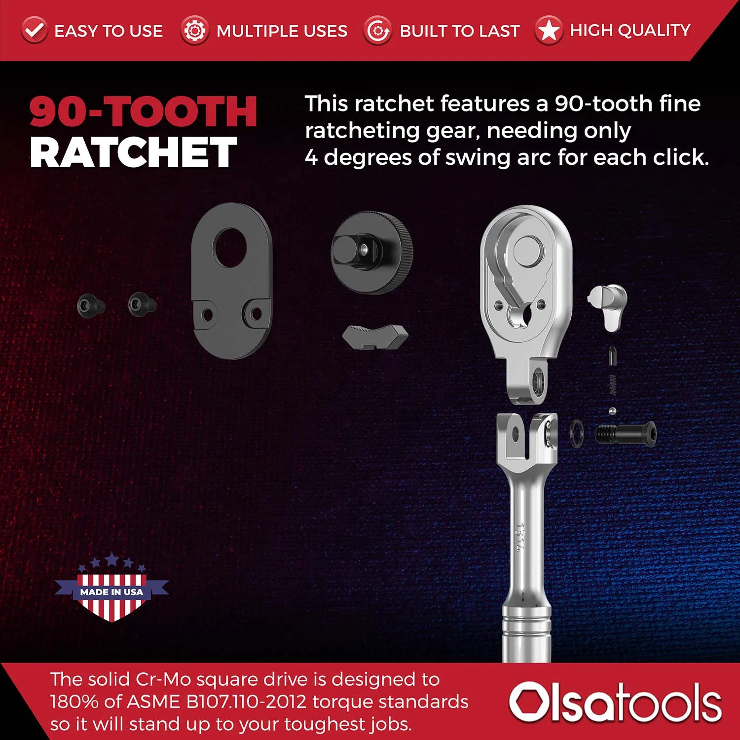 Flex Head Ratchet -  90 Tooth