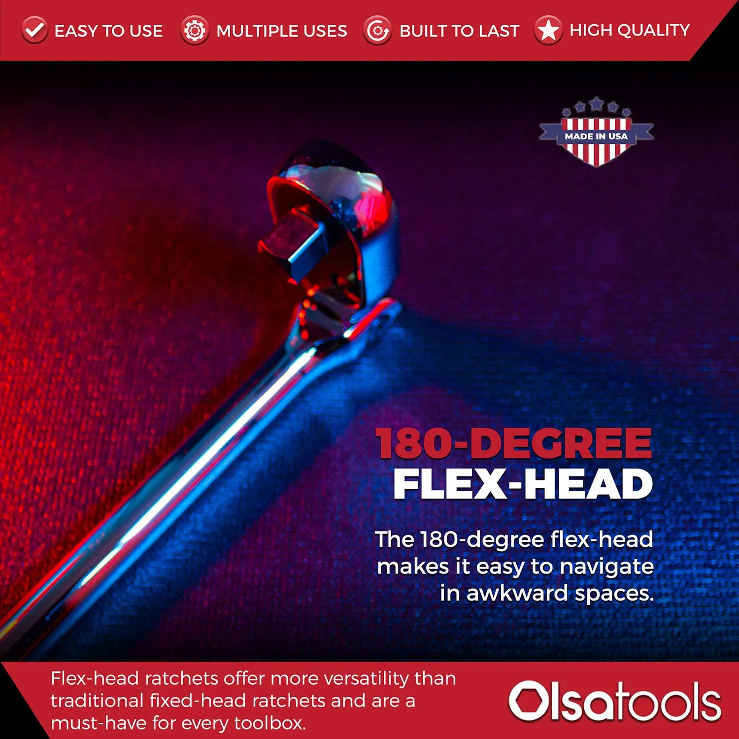 Flex Head Ratchet -  90 Tooth